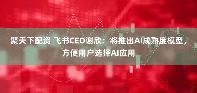 聚天下配资 飞书CEO谢欣：将推出AI成熟度模型，方便用户选择AI应用